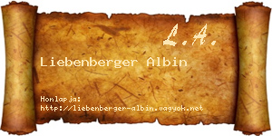 Liebenberger Albin névjegykártya